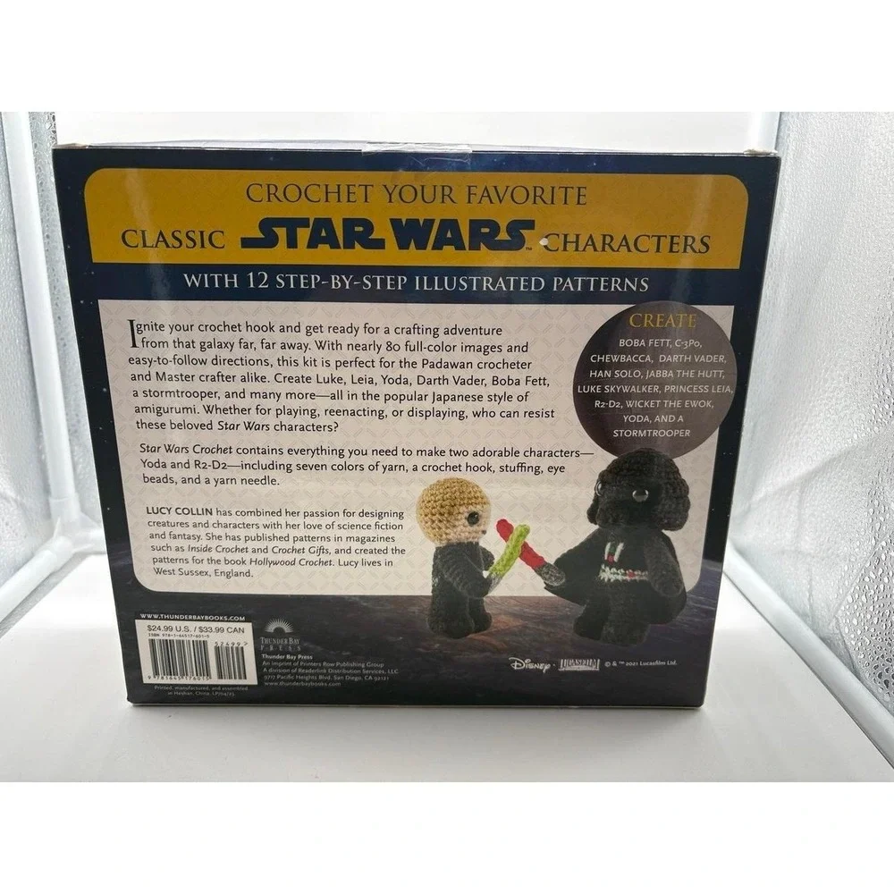 Star Wars Crochet Kit Activity Set 12 Patterns Yoda & R2-D2 Thunder Bay